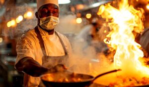 Chef cooking in a restaurant