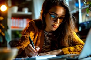 Woman studying