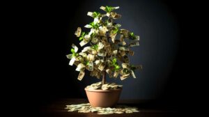 Money growing on a plant